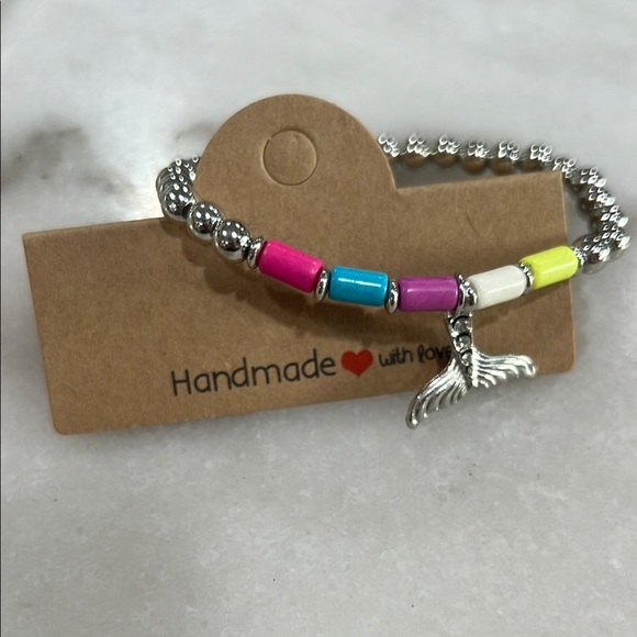 Silver Beaded Bracelet with Colorful Accents - Picture 2 of 3